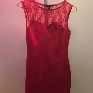 Forever 21 Red Lace Top mini dress